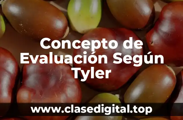Concepto de Evaluación Según Tyler