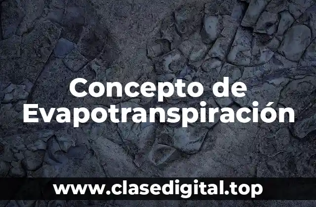 Concepto de Evapotranspiración