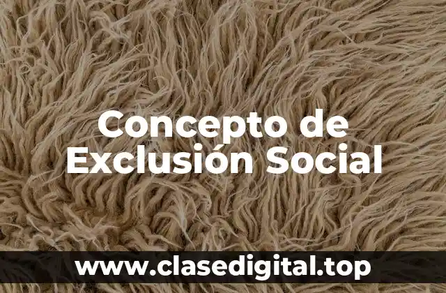 Concepto de Exclusión Social