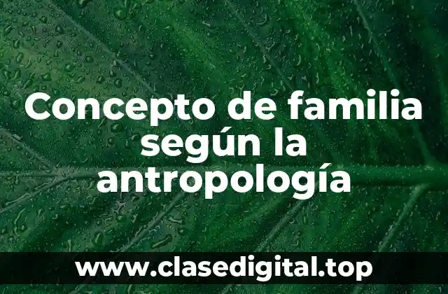 Concepto de familia según la antropología
