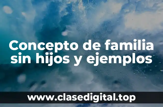 📗 Concepto de familia sin hijos