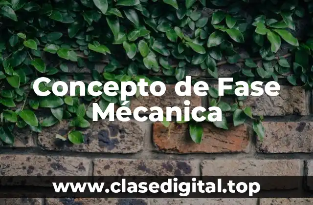 📗 Concepto de Fase Mecánica