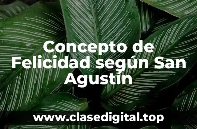 Concepto de Felicidad según San Agustín