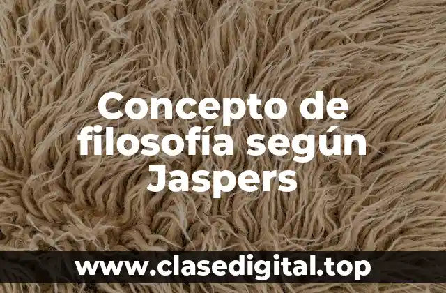 Concepto de filosofía según Jaspers