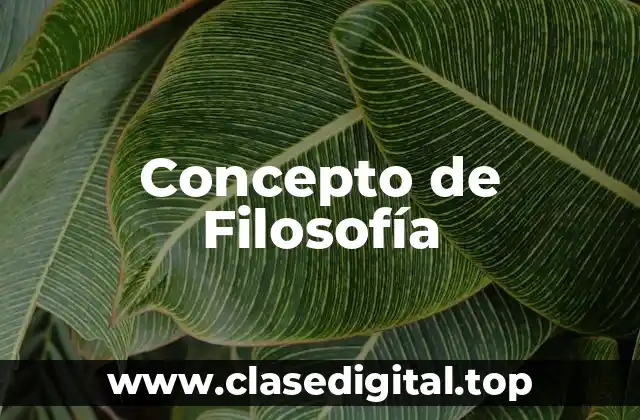 Concepto de Filosofía