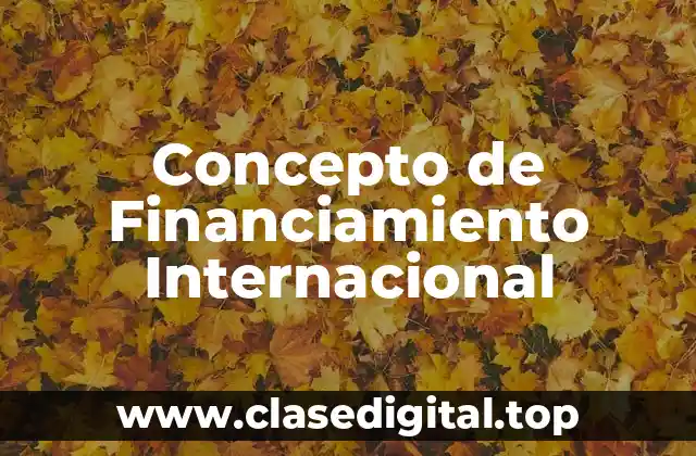 Concepto de Financiamiento Internacional