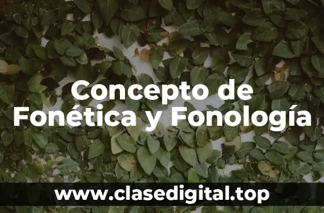 ⚡ Concepto de Fonética y Fonología