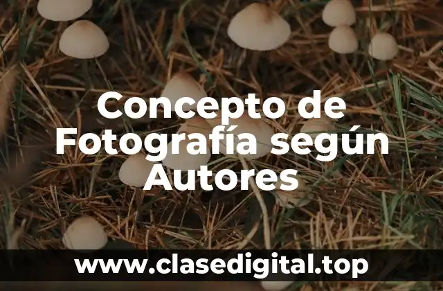 Concepto de Fotografía según Autores