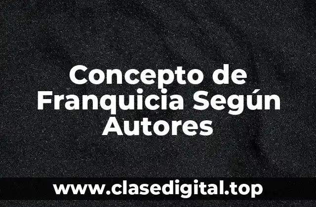 Concepto de Franquicia Según Autores