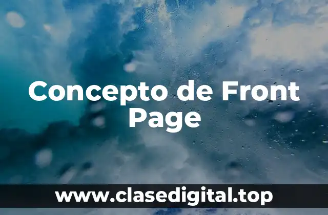 Concepto de Front Page