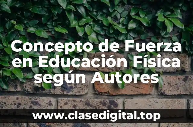 Concepto de Fuerza en Educación Física según Autores
