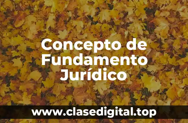 Concepto de Fundamento Jurídico