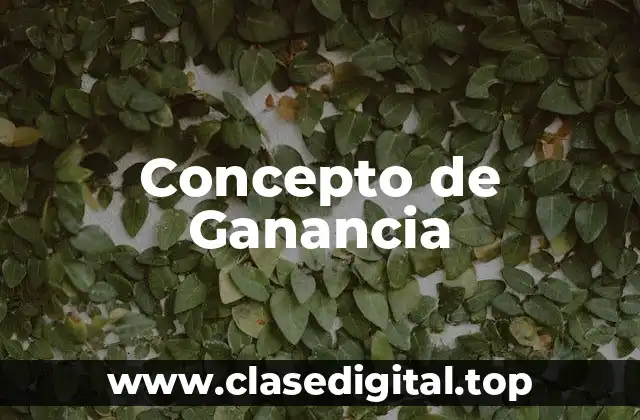 Concepto de Ganancia