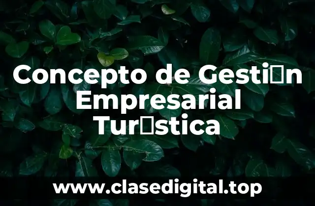 Concepto de Gesti贸n Empresarial Tur铆stica
