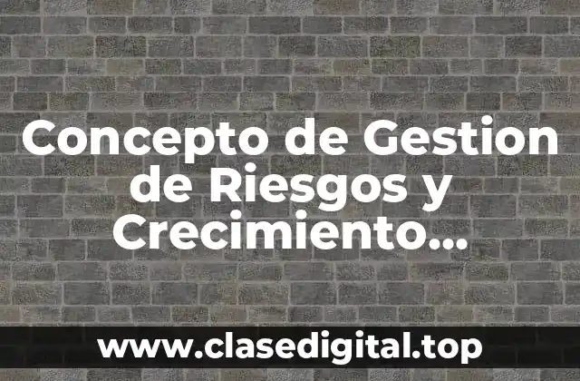Concepto de Gestion de Riesgos y Crecimiento Continuo
