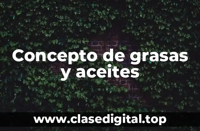 Concepto de grasas y aceites