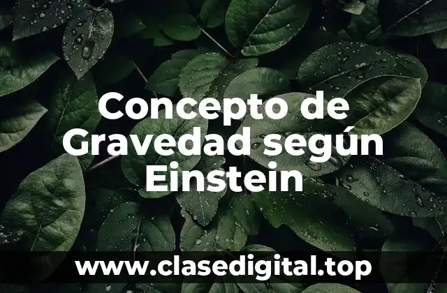 Concepto de Gravedad según Einstein
