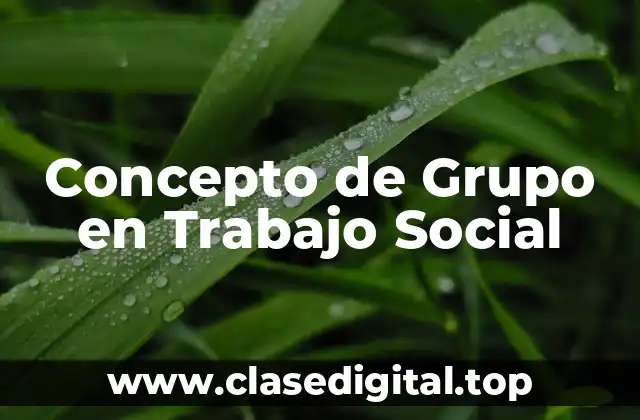 Concepto de Grupo en Trabajo Social