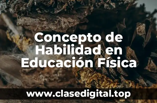Concepto de Habilidad en Educación Física
