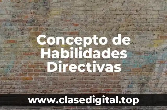 📗 Concepto de habilidades directivas