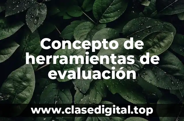Concepto de herramientas de evaluación