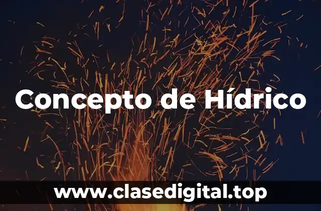 Concepto de Hídrico