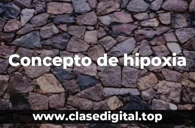 📗 Concepto de hipoxia