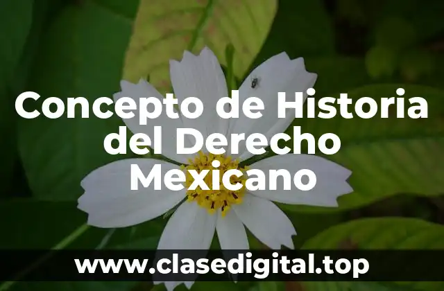Concepto de Historia del Derecho Mexicano