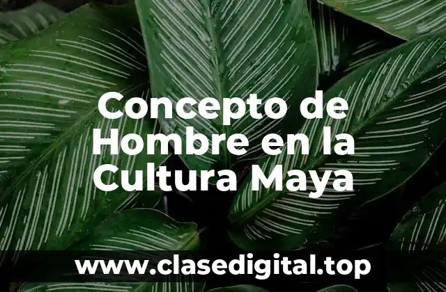 Concepto de Hombre en la Cultura Maya