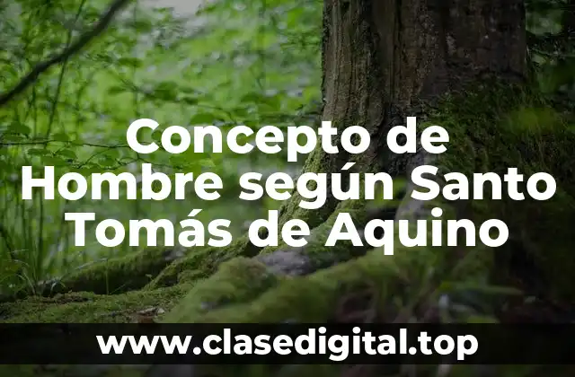 Concepto de Hombre según Santo Tomás de Aquino