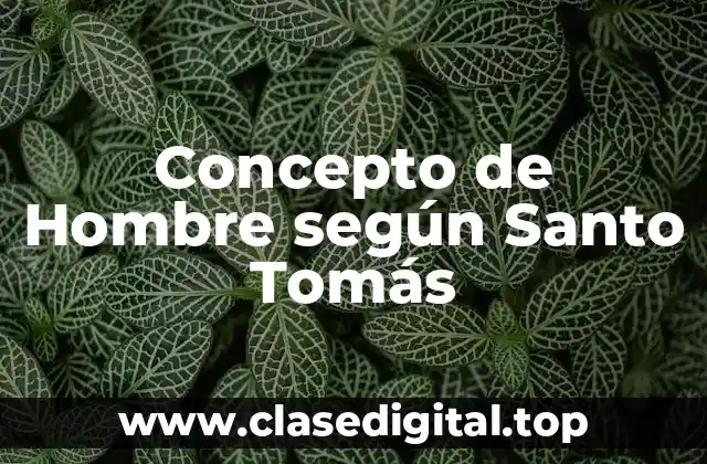 Concepto de Hombre según Santo Tomás