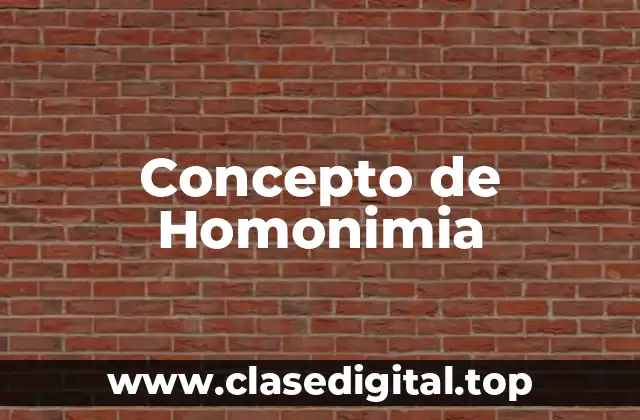 Concepto de Homonimia