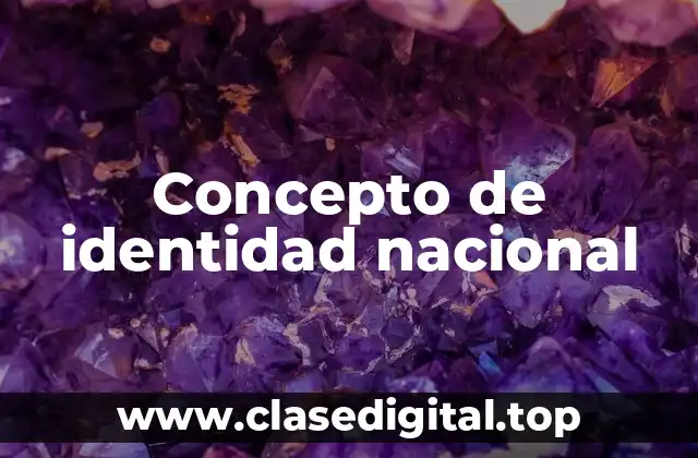 ✔️ Concepto de identidad nacional