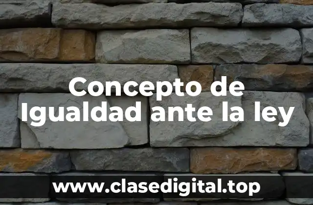 Concepto de Igualdad ante la ley
