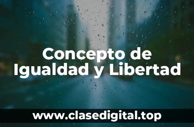 Concepto de Igualdad y Libertad