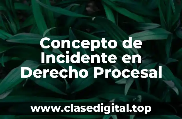 Concepto de Incidente en Derecho Procesal