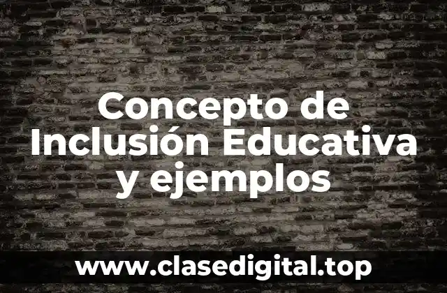 Concepto de Inclusión Educativa y ejemplos