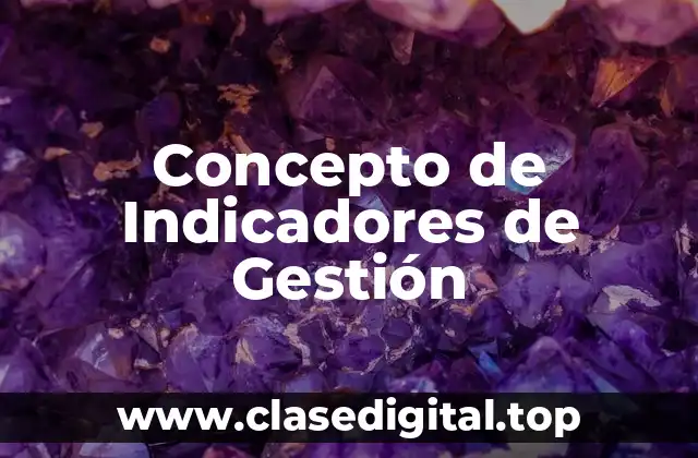 Concepto de Indicadores de Gestión