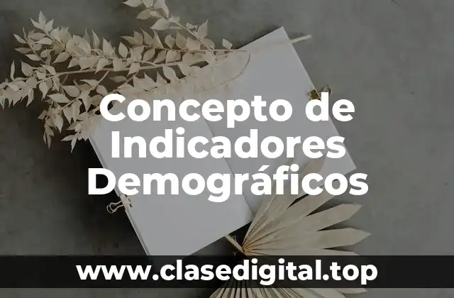 Concepto de Indicadores Demográficos