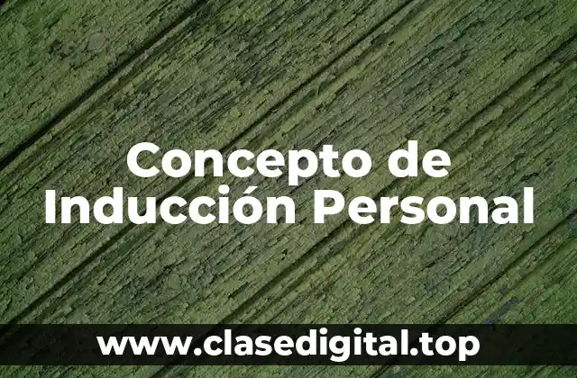 Concepto de Inducción Personal