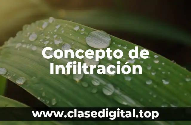 ✳️ Concepto de Infiltración