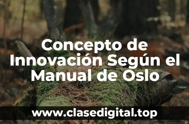 Concepto de Innovación Según el Manual de Oslo