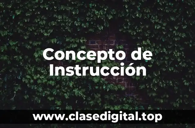 ➡️ Concepto de Instrucción