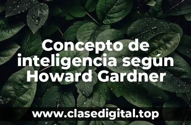 Concepto de inteligencia según Howard Gardner