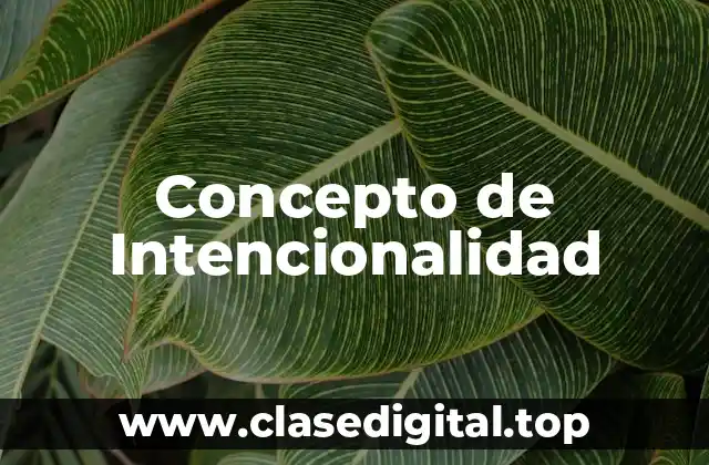 Concepto de Intencionalidad