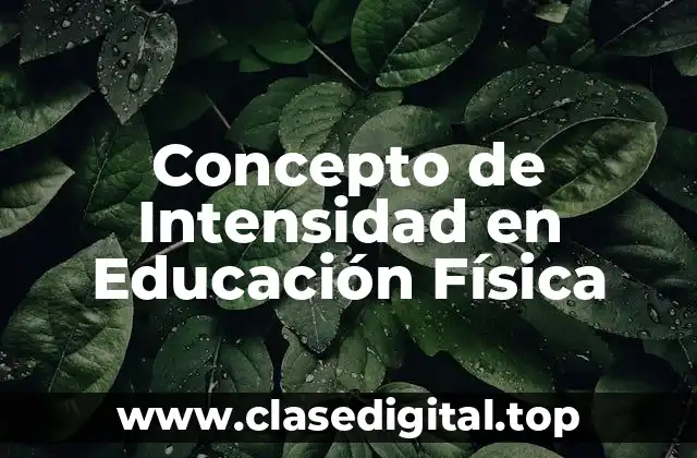 Concepto de Intensidad en Educación Física