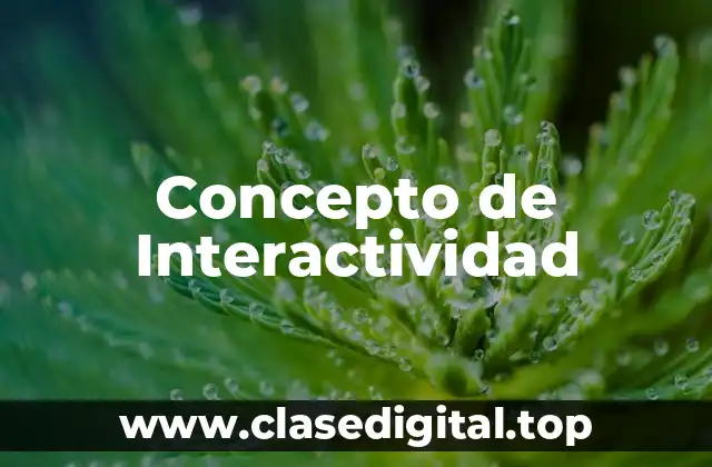 Concepto de Interactividad