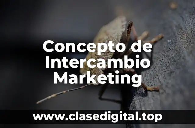 Concepto de Intercambio Marketing