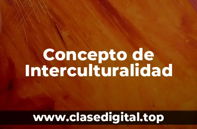 ❄️ Concepto de Interculturalidad
