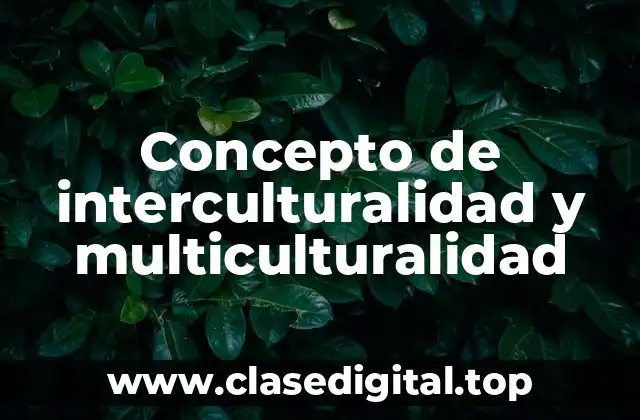 Concepto de interculturalidad y multiculturalidad